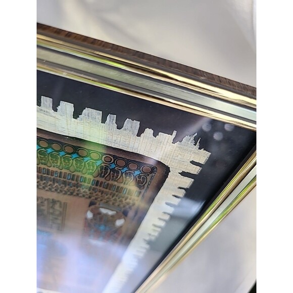 Authentic Painted Signed Egyptian Papyrus Framed Art 1994 Made In Egypt 10x10 - Picture 13 of 15